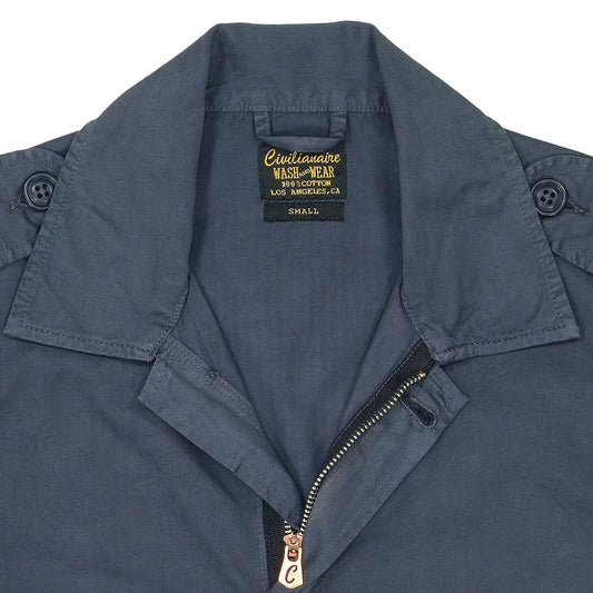 3 Pocket Herringbone Cotton Officer Jacket - Moon