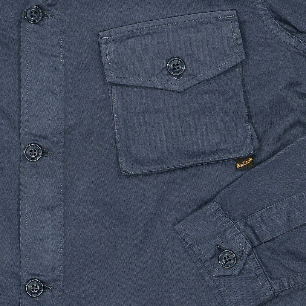 3 Pocket Herringbone Cotton Officer Jacket - Moon