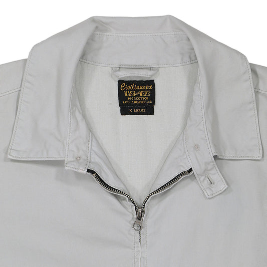 Zip Front 2 Pocket Cotton Cliff Jacket - Stone