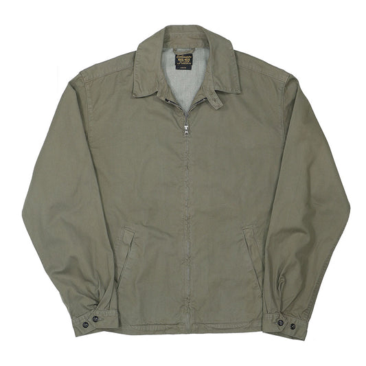 Zip Front 2 Pocket Cotton Cliff Jacket - Dark Celadon