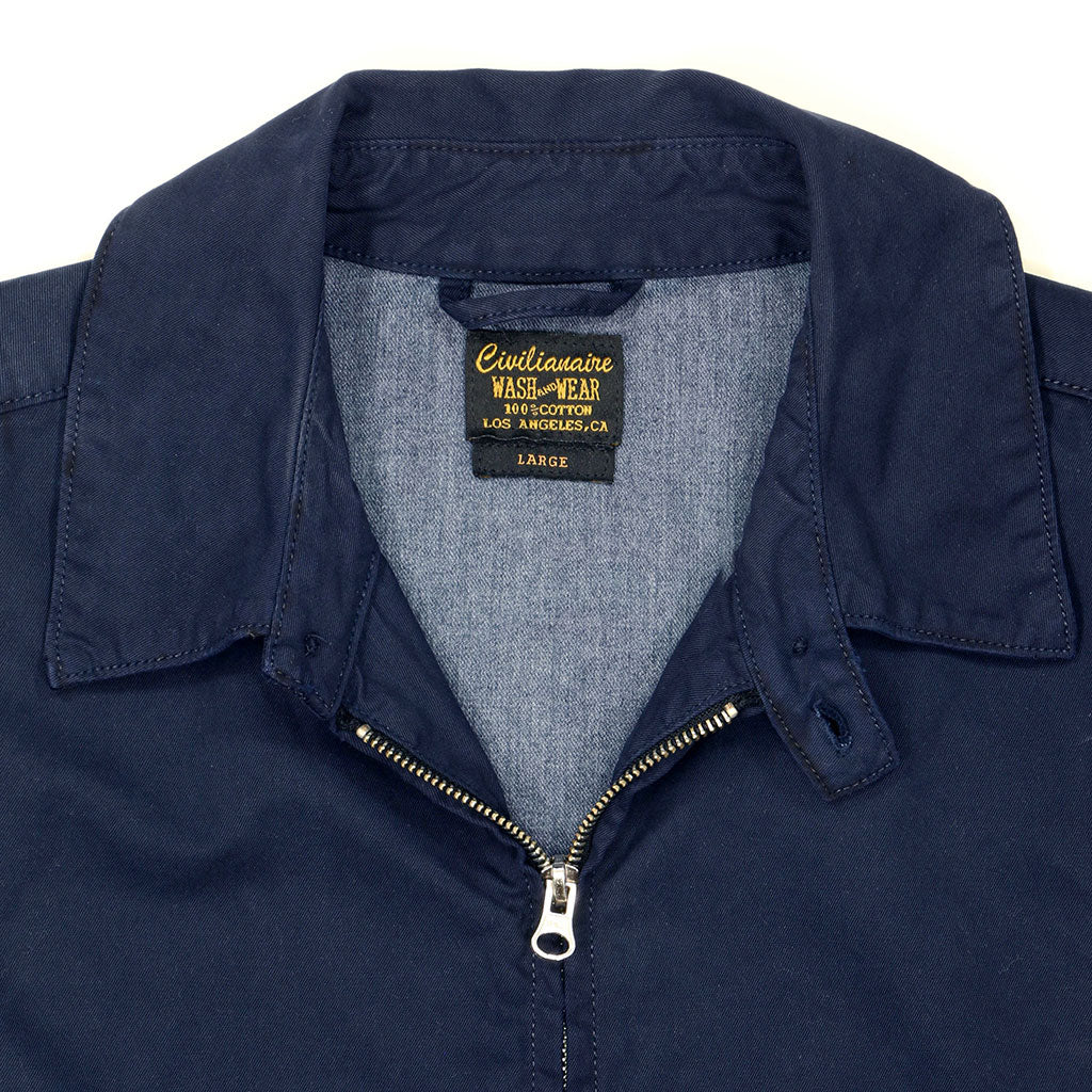 Zip Front 2 Pocket Cotton Cliff Jacket - EZ Dark Navy