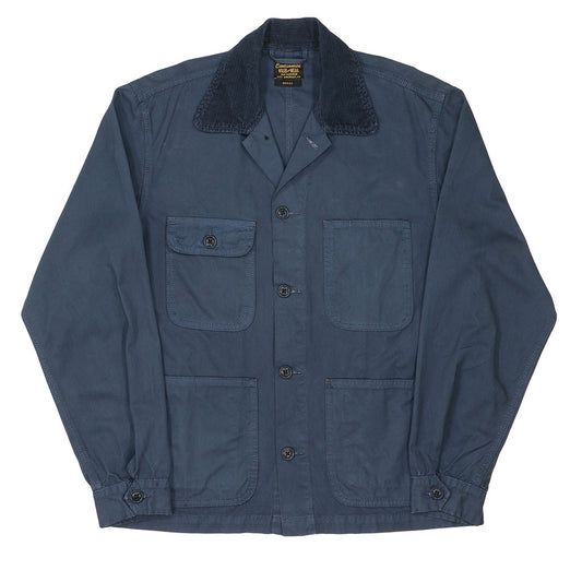 4 Pocket Chore Jacket Cotton Twill with Corduroy Collar - Moon