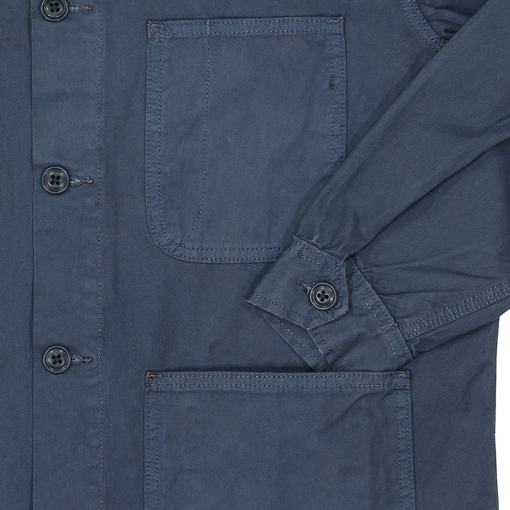 4 Pocket Chore Jacket Cotton Twill with Corduroy Collar - Moon