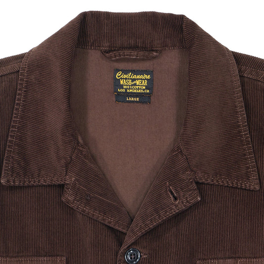 2-Pocket Lucca 14W Corduroy Jacket - Deep Brown