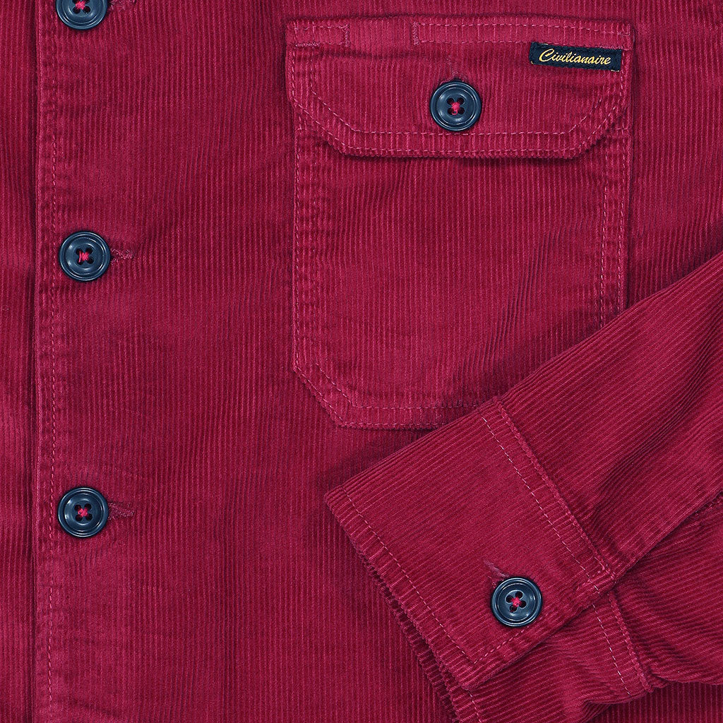 2-Pocket Lucca 14W Corduroy Jacket - Beet Red