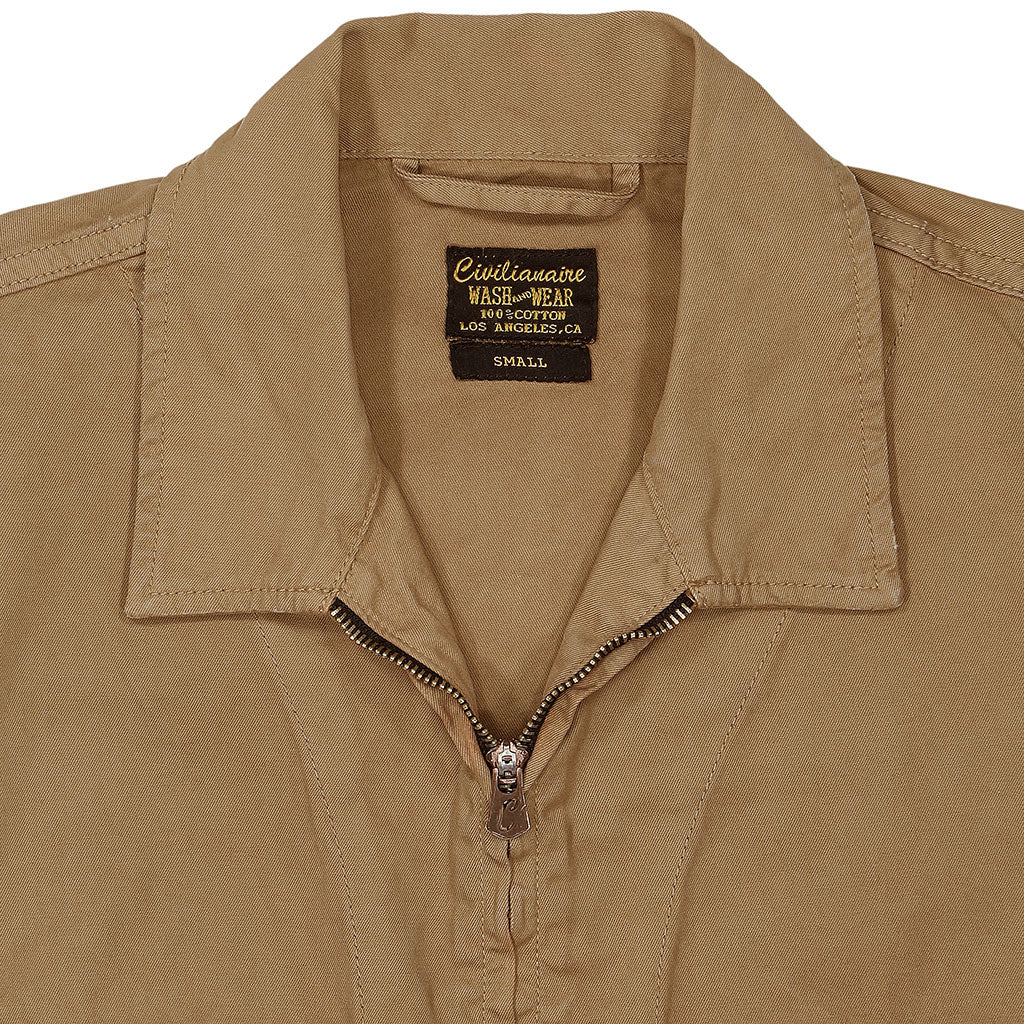 Notch Flap Pockets Zip-Up Rincon Twill Jacket - Boston Brown