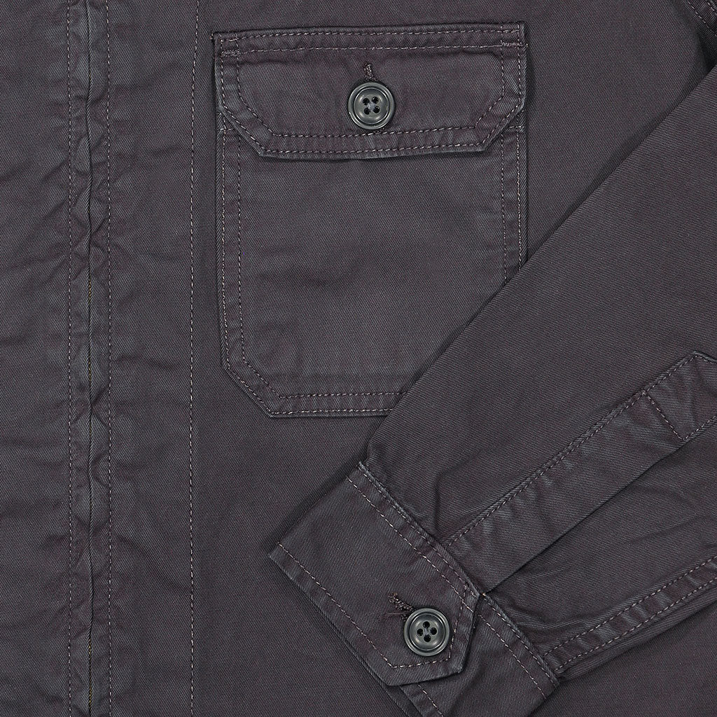 Notch Flap Pockets Zip-Up Rincon Twill Jacket - Black Coal