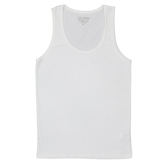 "Peace Store" Cotton Tank Top  - White
