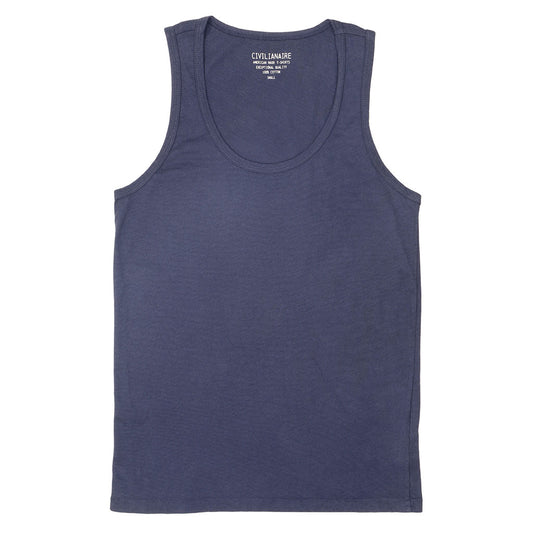 "Peace Store" Cotton Tank Top  - Dark Slate Blue