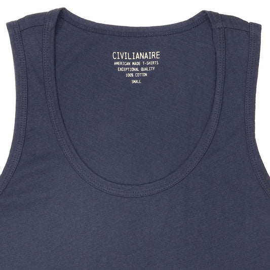 "Peace Store" Cotton Tank Top  - Dark Slate Blue