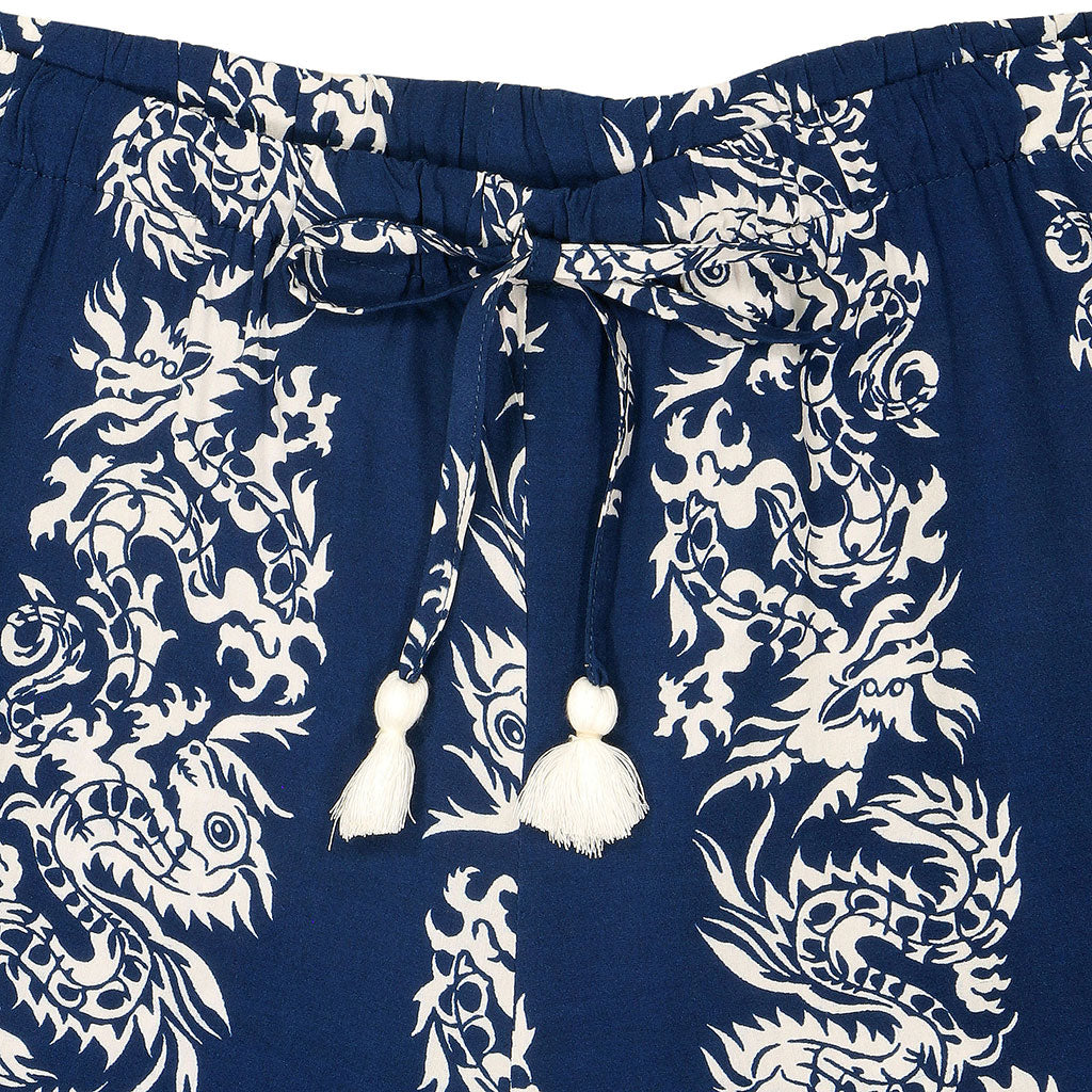 TROPICALI Womens  Hawaiian Pants - Blue Dragons