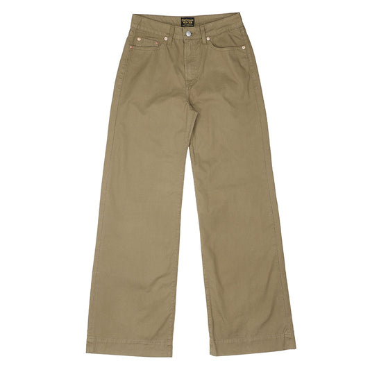 5-Pocket High Rise Wide Twill Pants - College Khaki