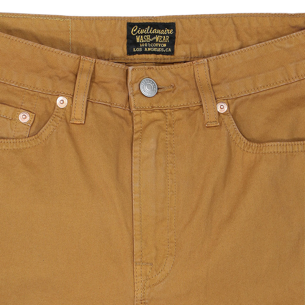 5-Pocket High Rise Wide Twill Pants - Kindling