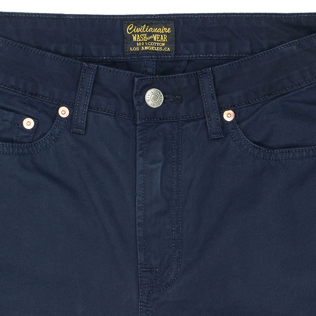 5-Pocket High Rise Wide Twill Pants - EZ Dark Navy