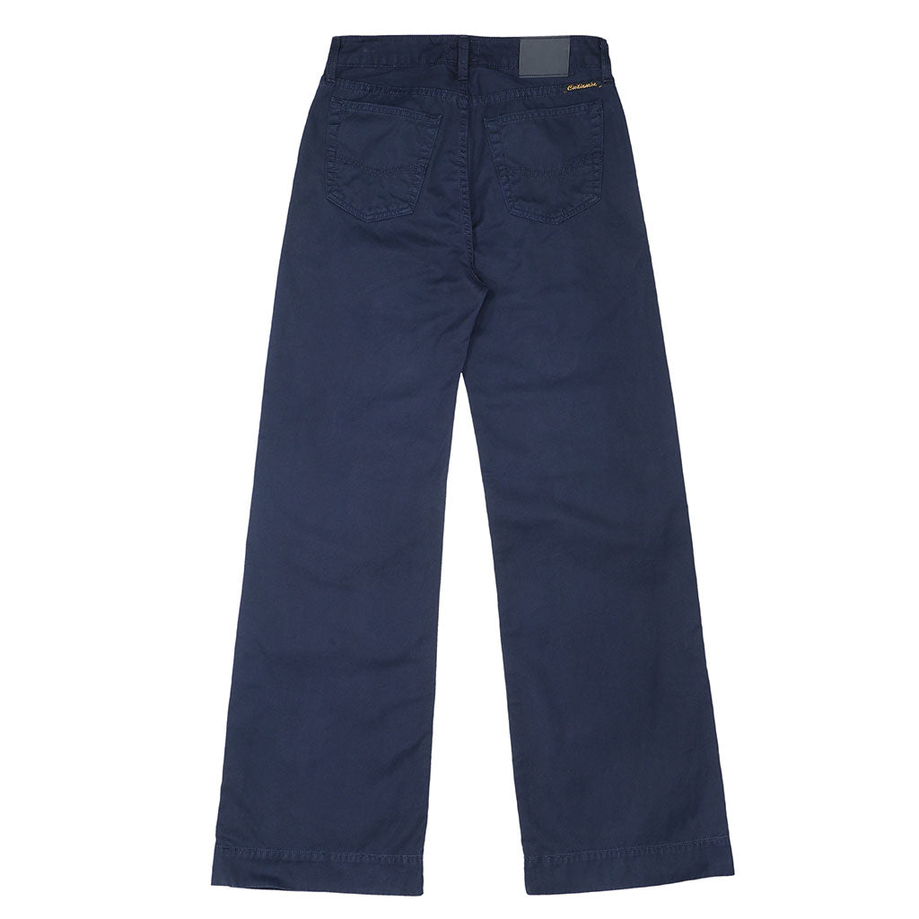 5-Pocket High Rise Wide Twill Pants - EZ Dark Navy