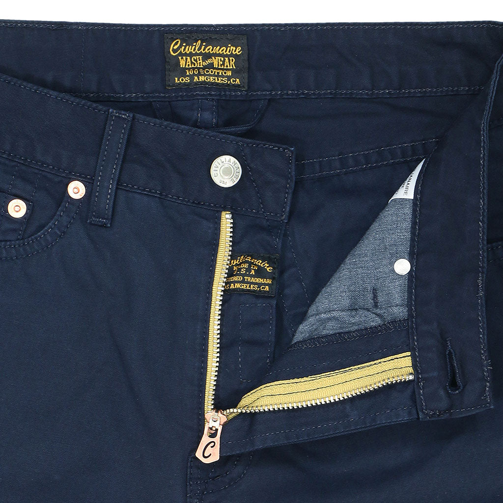 5-Pocket High Rise Wide Twill Pants - EZ Dark Navy