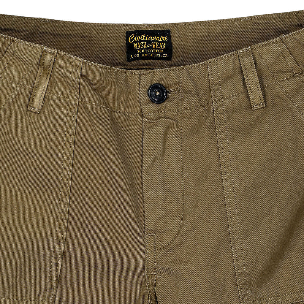 Military Cotton Twill Crop Pant - College Khaki