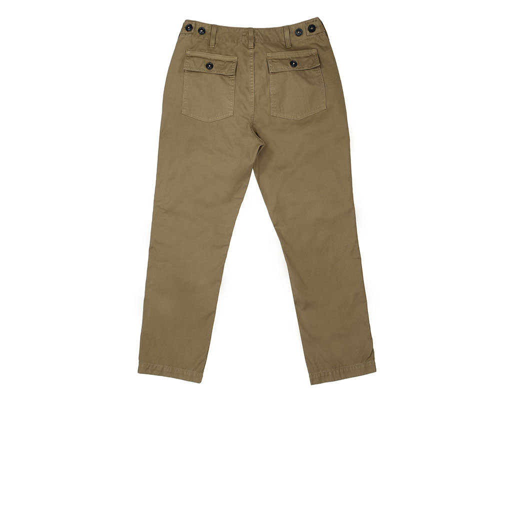 Military Cotton Twill Crop Pant - College Khaki