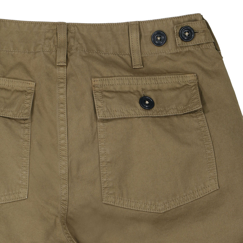 Military Cotton Twill Crop Pant - College Khaki