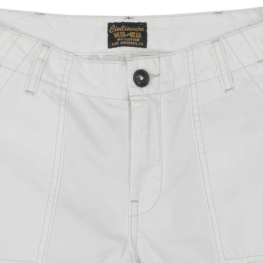 Military Cotton Twill Crop Pant - White