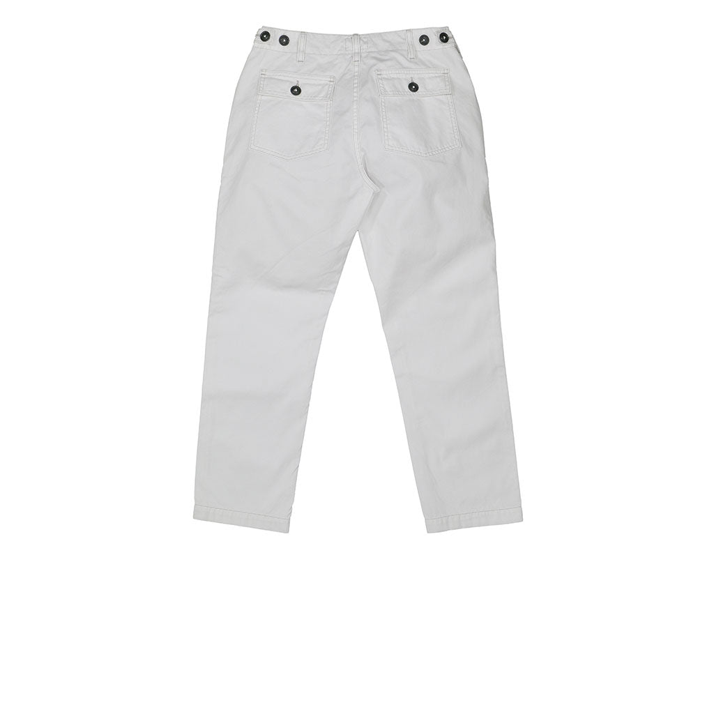 Military Cotton Twill Crop Pant - White