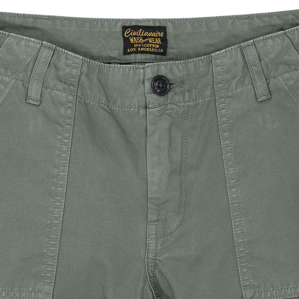 Military Cotton Twill Crop Pant - Bottle Green