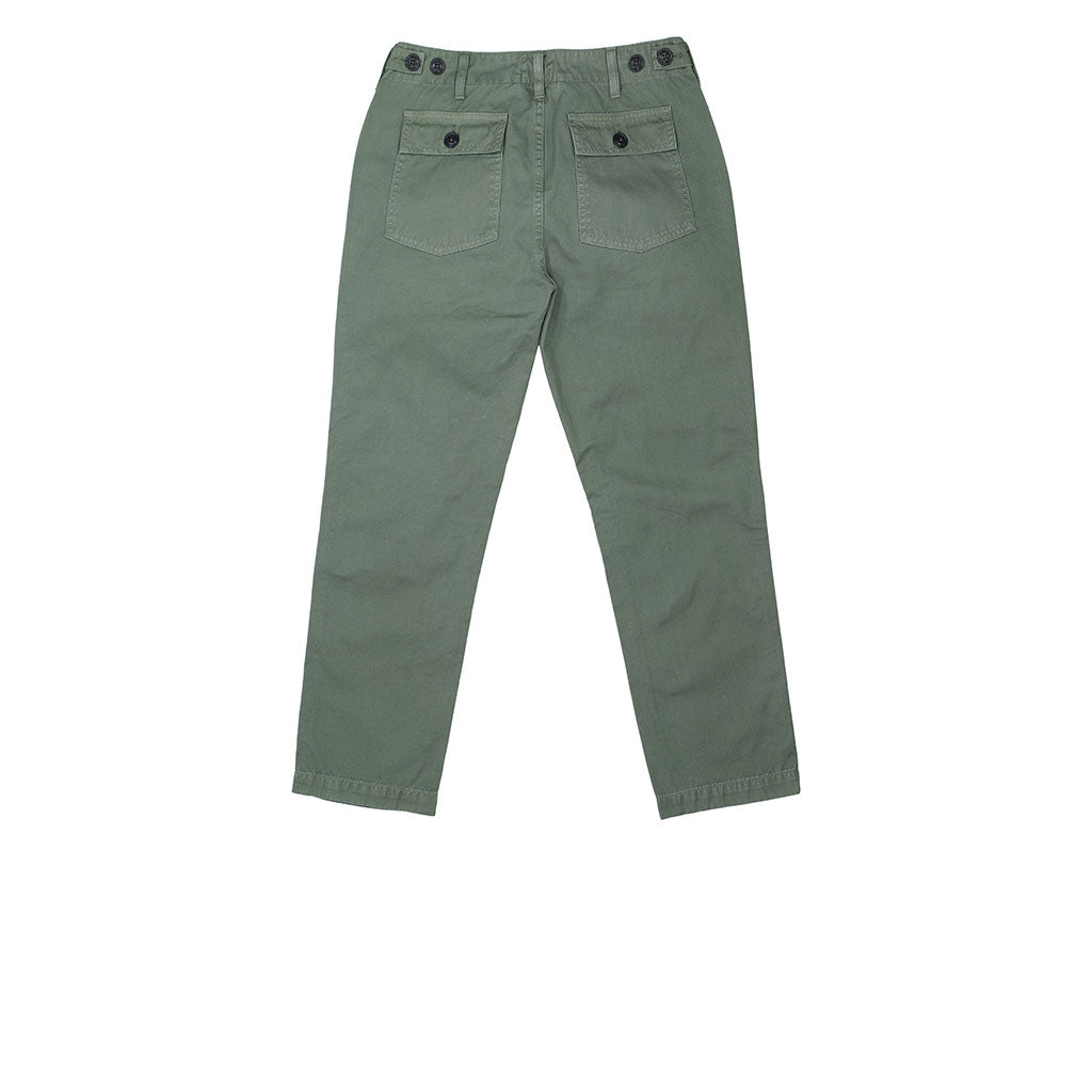 Military Cotton Twill Crop Pant - Bottle Green