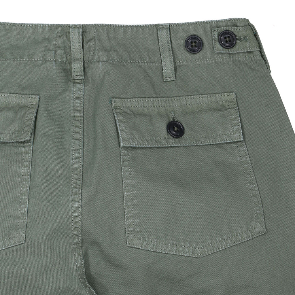 Military Cotton Twill Crop Pant - Bottle Green