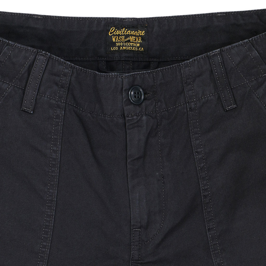 Military Cotton Twill Crop Pant - Black Coal