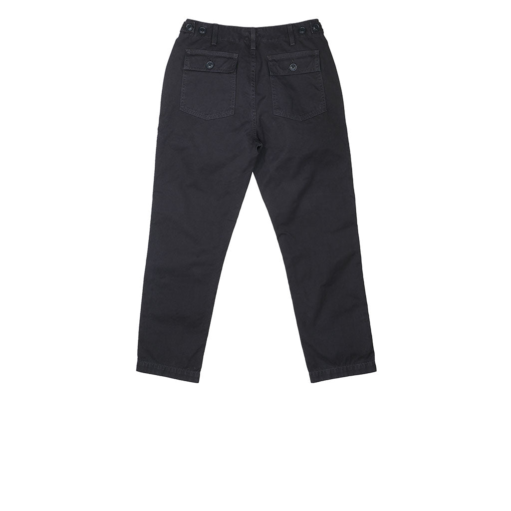 Military Cotton Twill Crop Pant - Black Coal