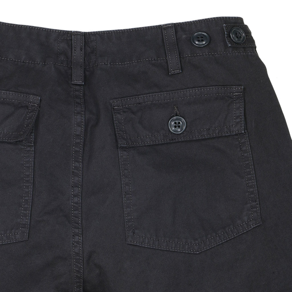 Military Cotton Twill Crop Pant - Black Coal