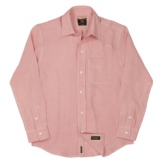 Long Sleeve 1 Pocket Boyfriend Linen Shirt - Tea Rose