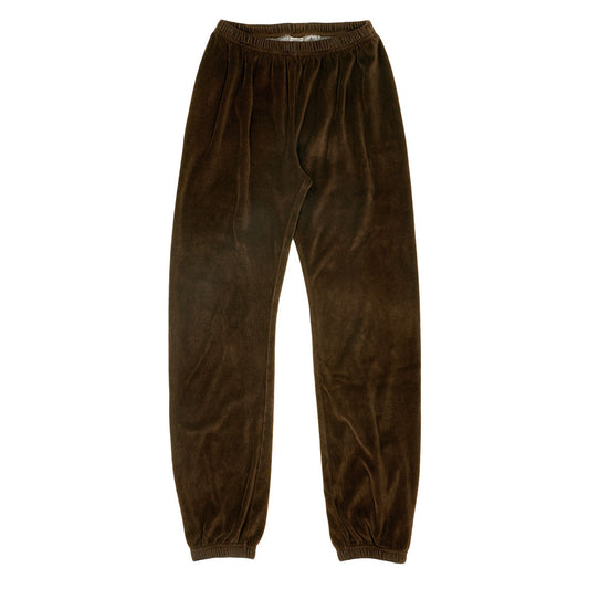 "SIENA" 26" Inseam Velour Sweatpants - Cafe