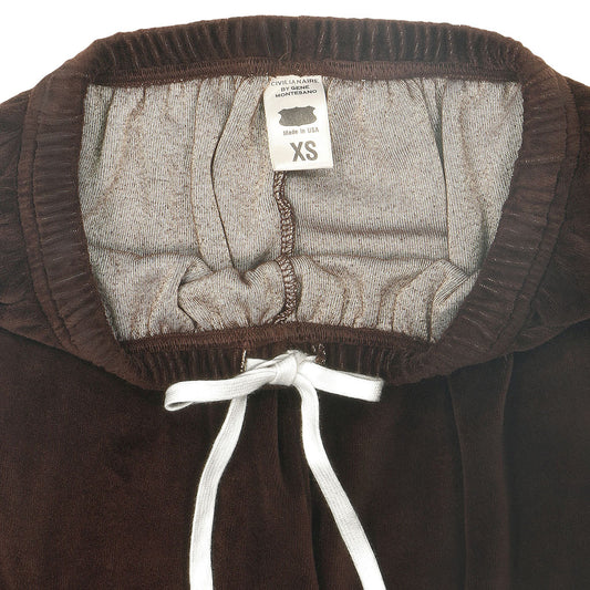 "SIENA" 26" Inseam Velour Sweatpants - Cafe