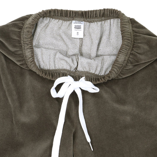 "SIENA Bell Bottom" 30" Inseam Velour Sweatpants - Olive Khaki