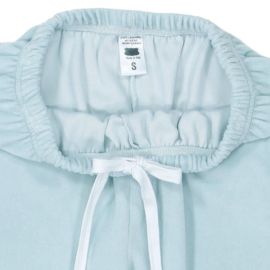 "SIENA Bell Bottom" 30" Inseam Velour Sweatpants - Cool Blue