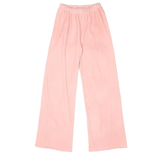 "SIENA Bell Bottom" 30" Inseam Velour Sweatpants - Tea Rose