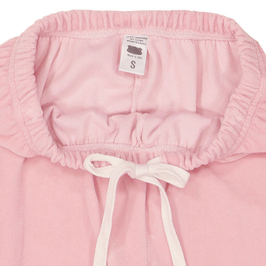 "SIENA Bell Bottom" 30" Inseam Velour Sweatpants - Tea Rose