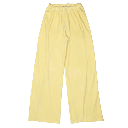"SIENA Bell Bottom" 30" Inseam Velour Sweatpants - Sateen Canary