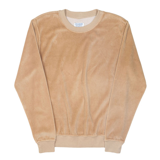Long Sleeve Women's Crewneck Velour Sweatshirt - Kindling