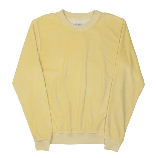 Long Sleeve Women's Crewneck Velour Sweatshirt - Dijon