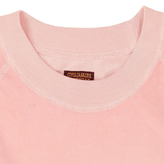 Long Sleeve Cropped Velour Raglan Crewneck - Tea Rose