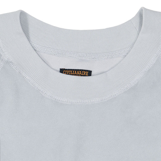 Long Sleeve Cropped Velour Raglan Crewneck - Frost