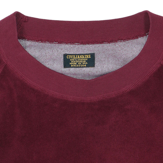 Women's Raglan Crew Neck Sweatshirt Velour - Earth Red