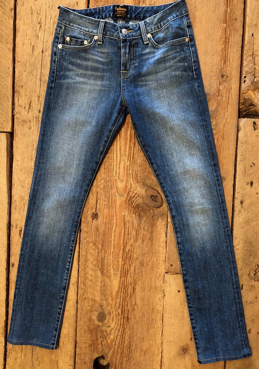 11 oz Gold Selvage Denim Super Slim Stretch Jean 9.5 F-Rise - INDIGO VINTAGE GB WASH