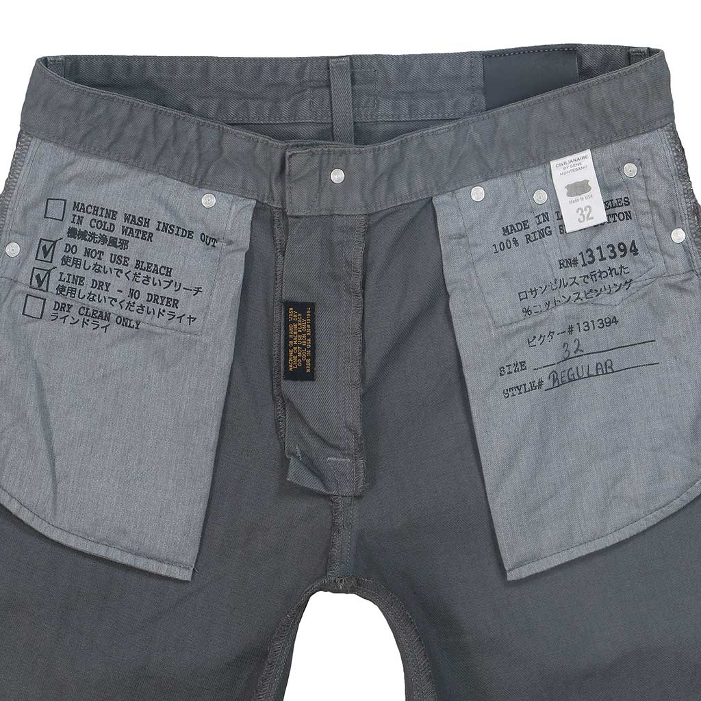 5-Pocket Regular Fit 13.5 oz Twill Pants - Charcoal
