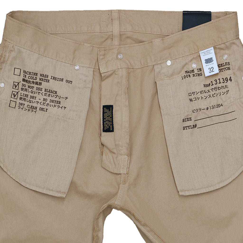 5-Pocket Slim Fit Twill Pants - Soft Khaki