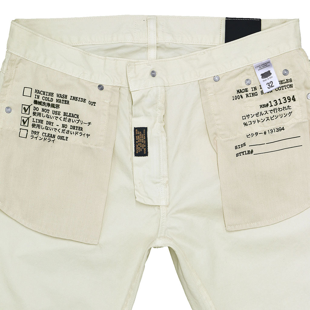 5-Pocket Slim Fit Twill Pants - Winter White