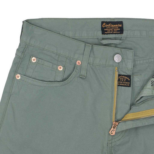 5-Pocket Slim Fit Twill Pants - Celadon