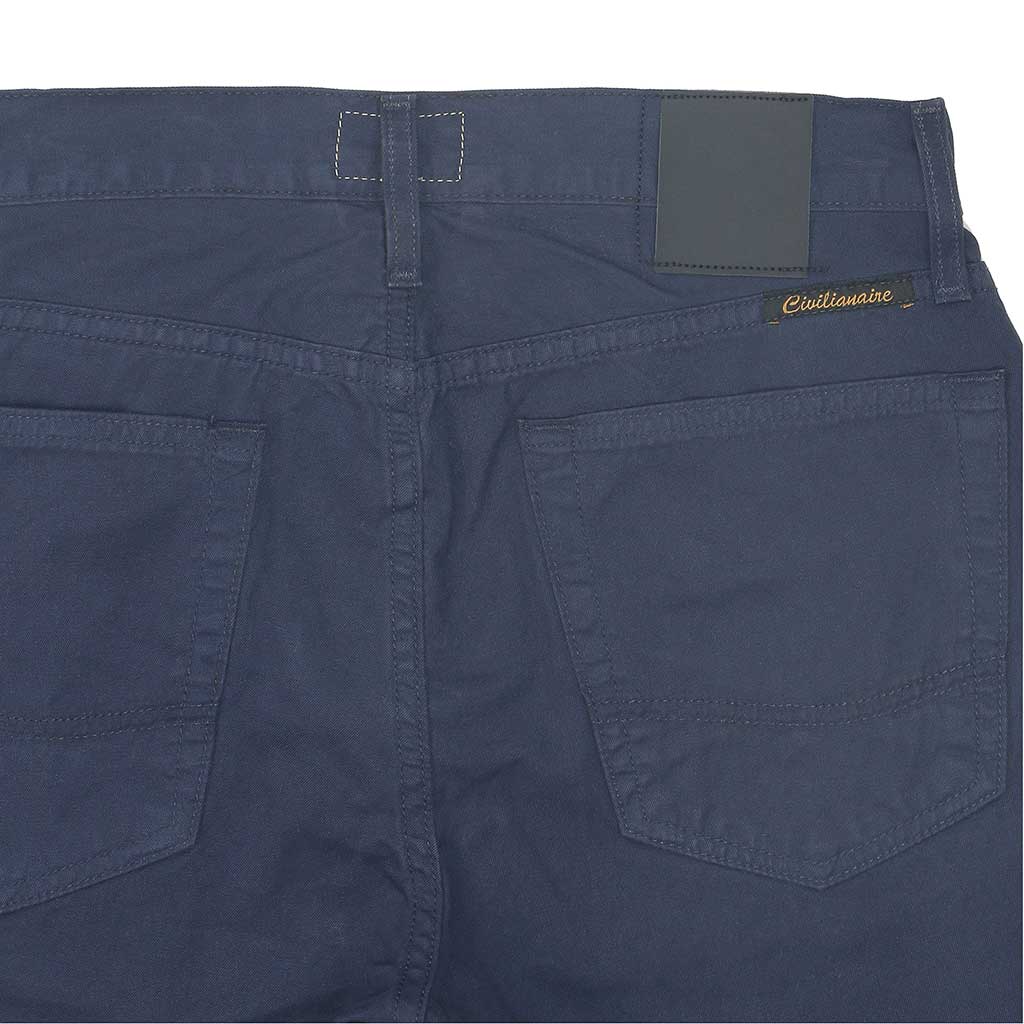 5-Pocket Slim Fit Twill Pants - Dark Slate Blue